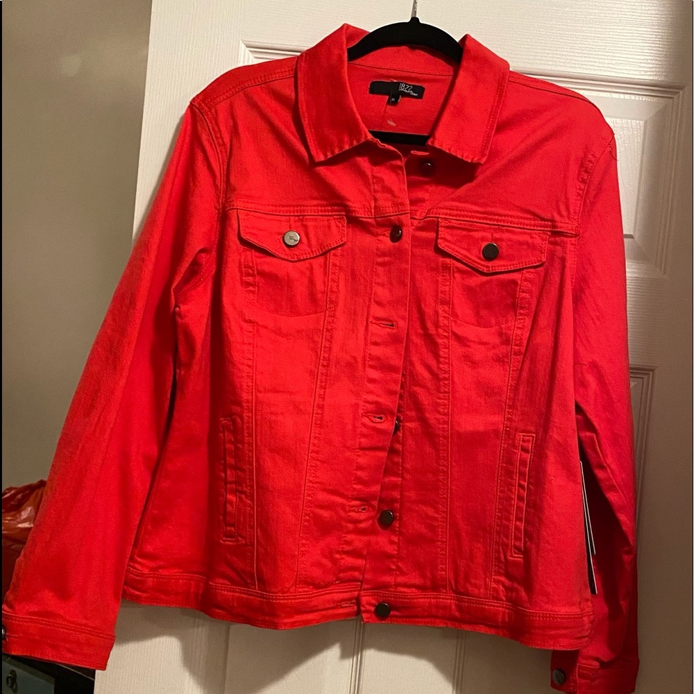 1822 Cherry Red Jean Jacket